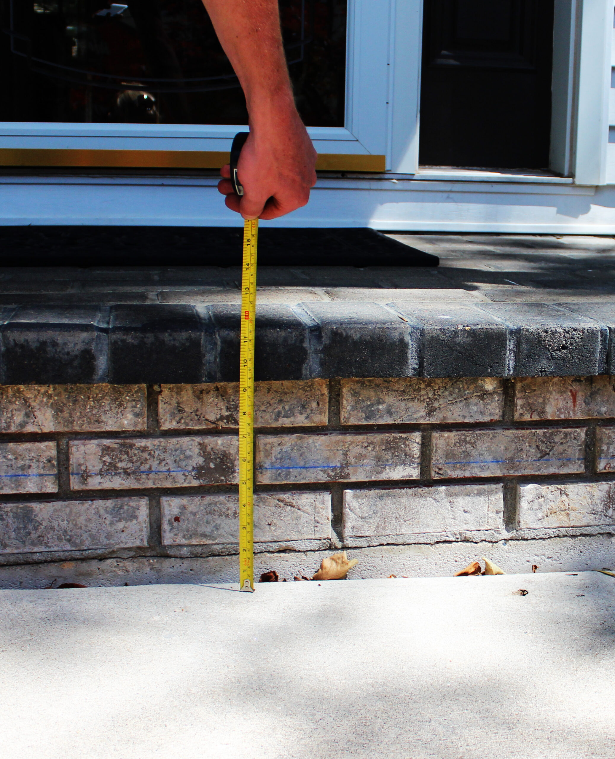 Before concrete steps leveling project