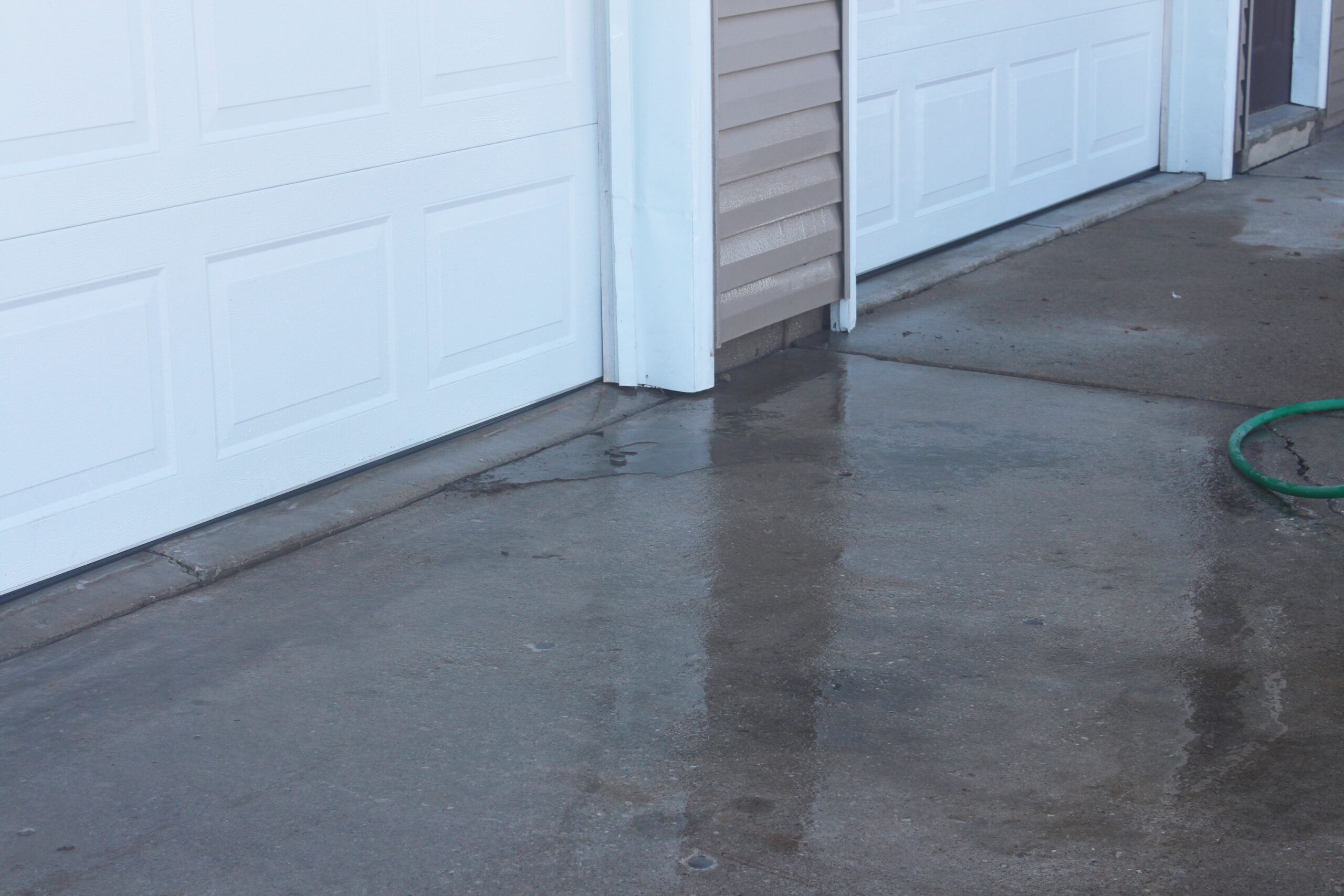 After garage slab concrete lifting project
